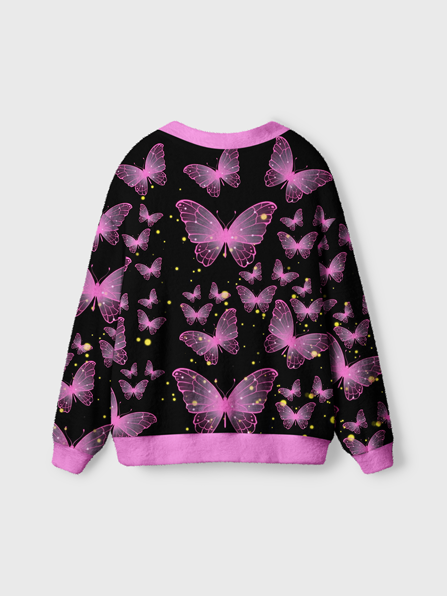 Vintage Dreamy Translucent Butterflies and Light Dots Cardigan Sweaters