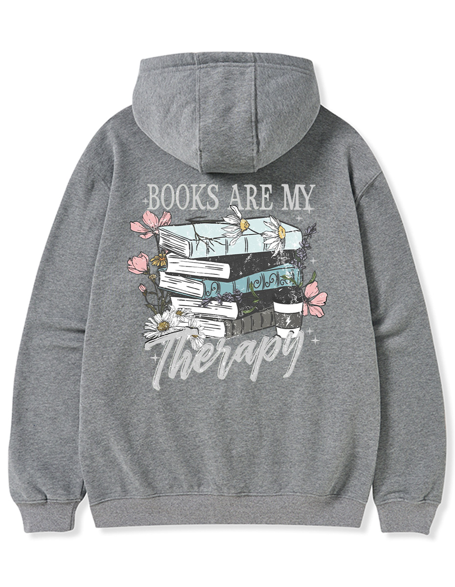 Vintage Books Are My Therapy Tee Zip Hoodie