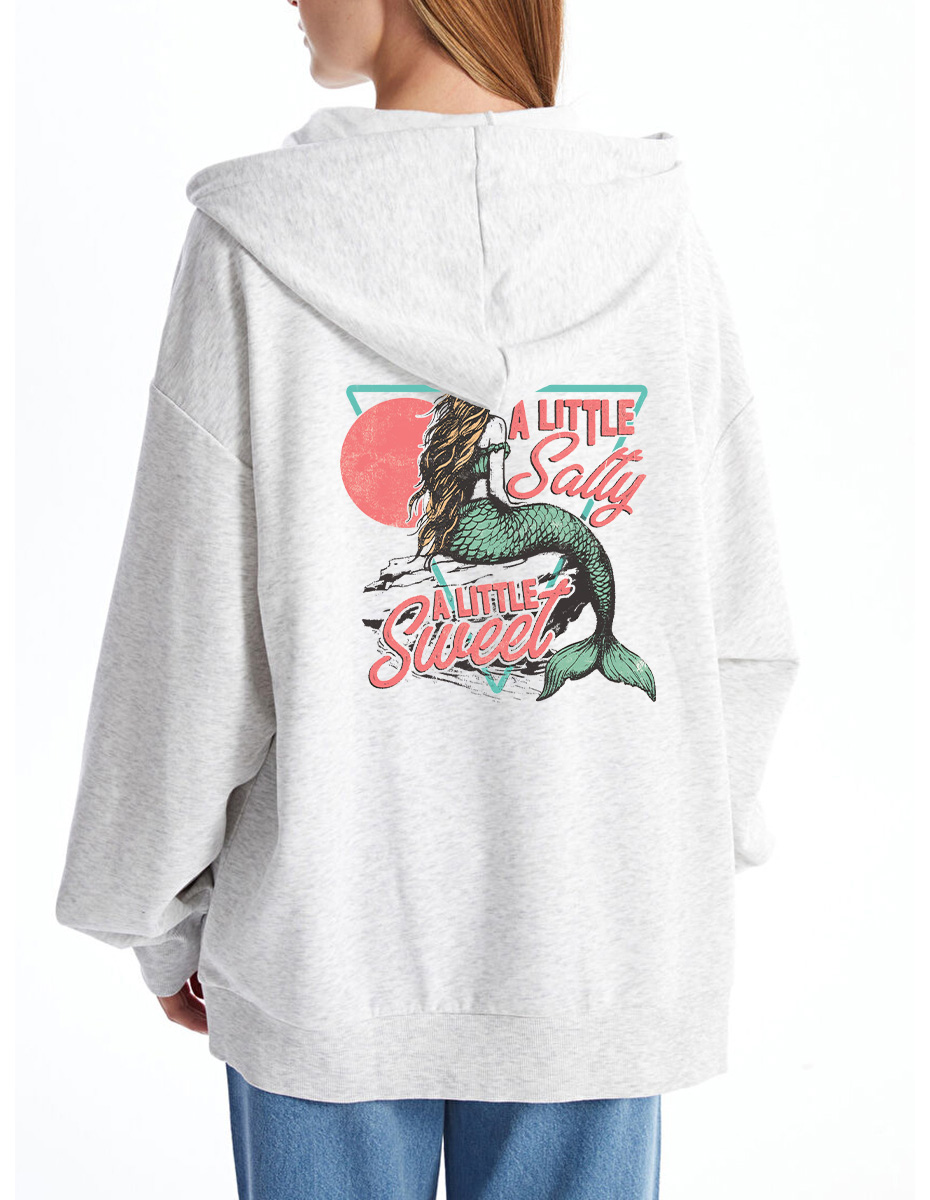 Vintage A Little Salty A Little Sweet Tee Zip Hoodie