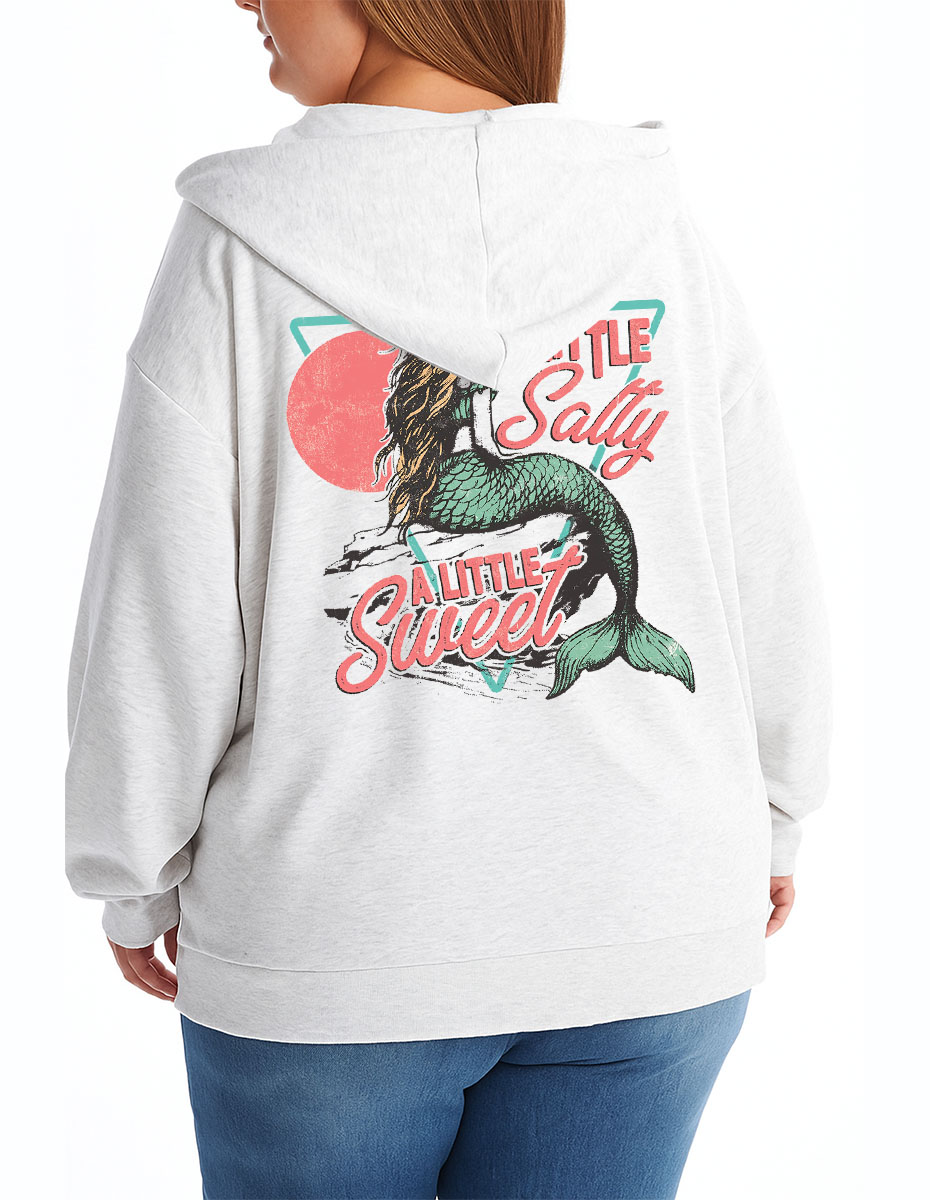 Vintage A Little Salty A Little Sweet Zip Hoodie