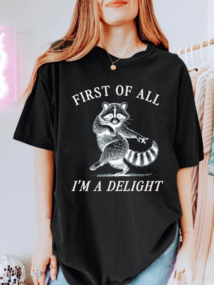 Vintage First Of All, I'M A Delight Oversize Graphic Tee