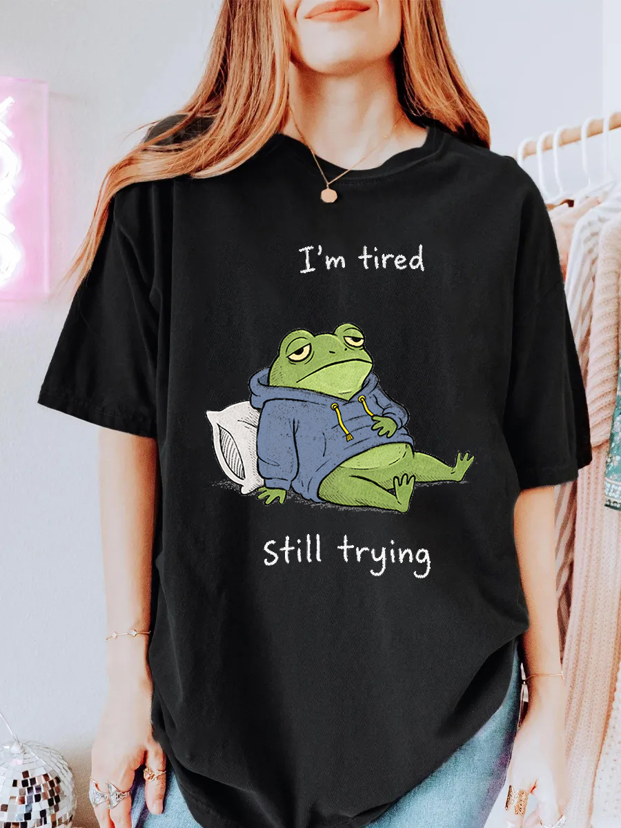 Vintage I'm Trie Stilling Trying Oversize Graphic Tee