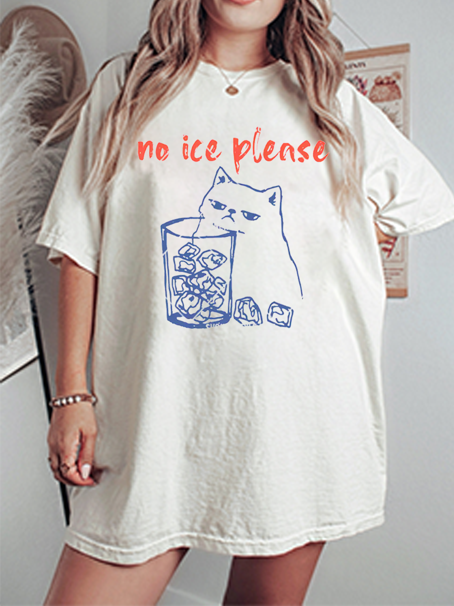 Vintage No Ice Please Oversize Graphic Tee