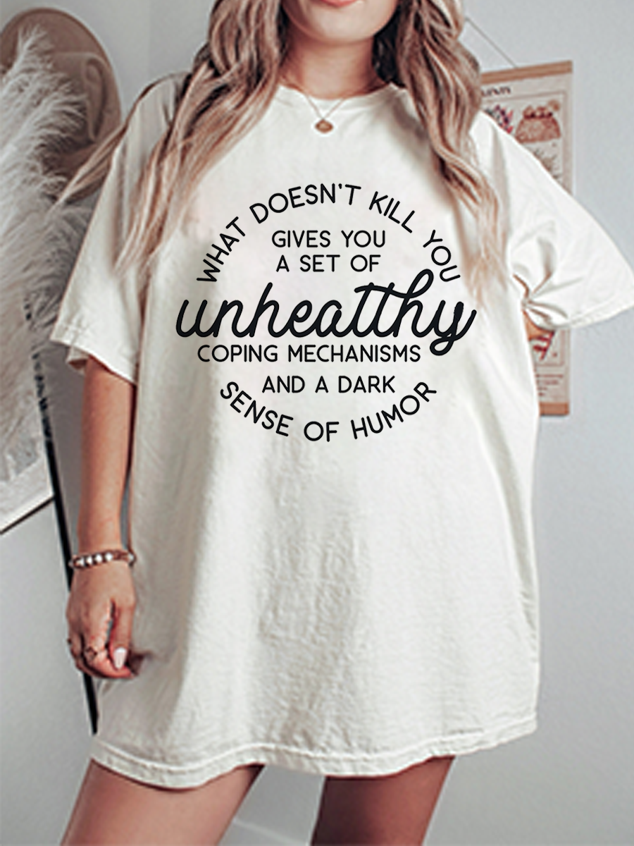 Vintage What Doesn'T Kill You Disappoints Me Oversize Graphic Tee