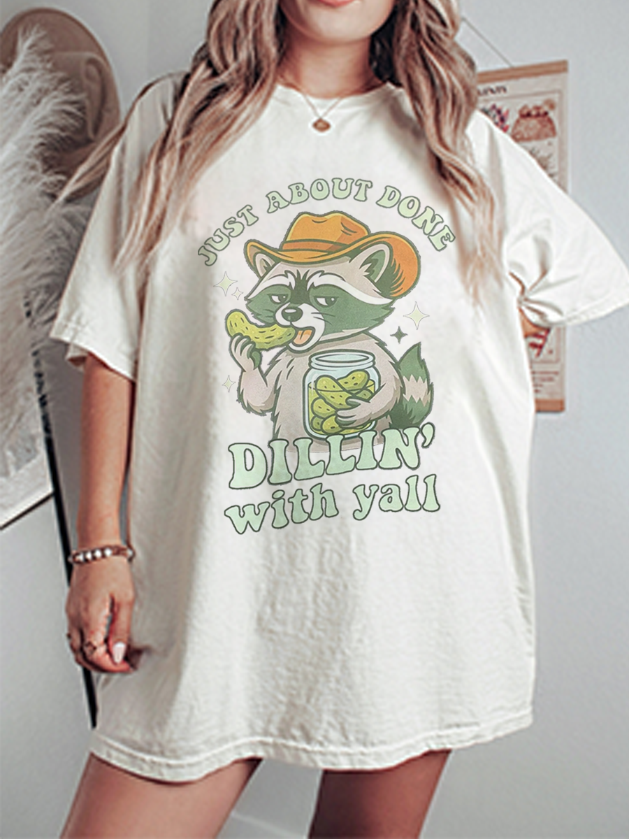 Vintage Done Dillin' With Yall Oversize Graphic Tee