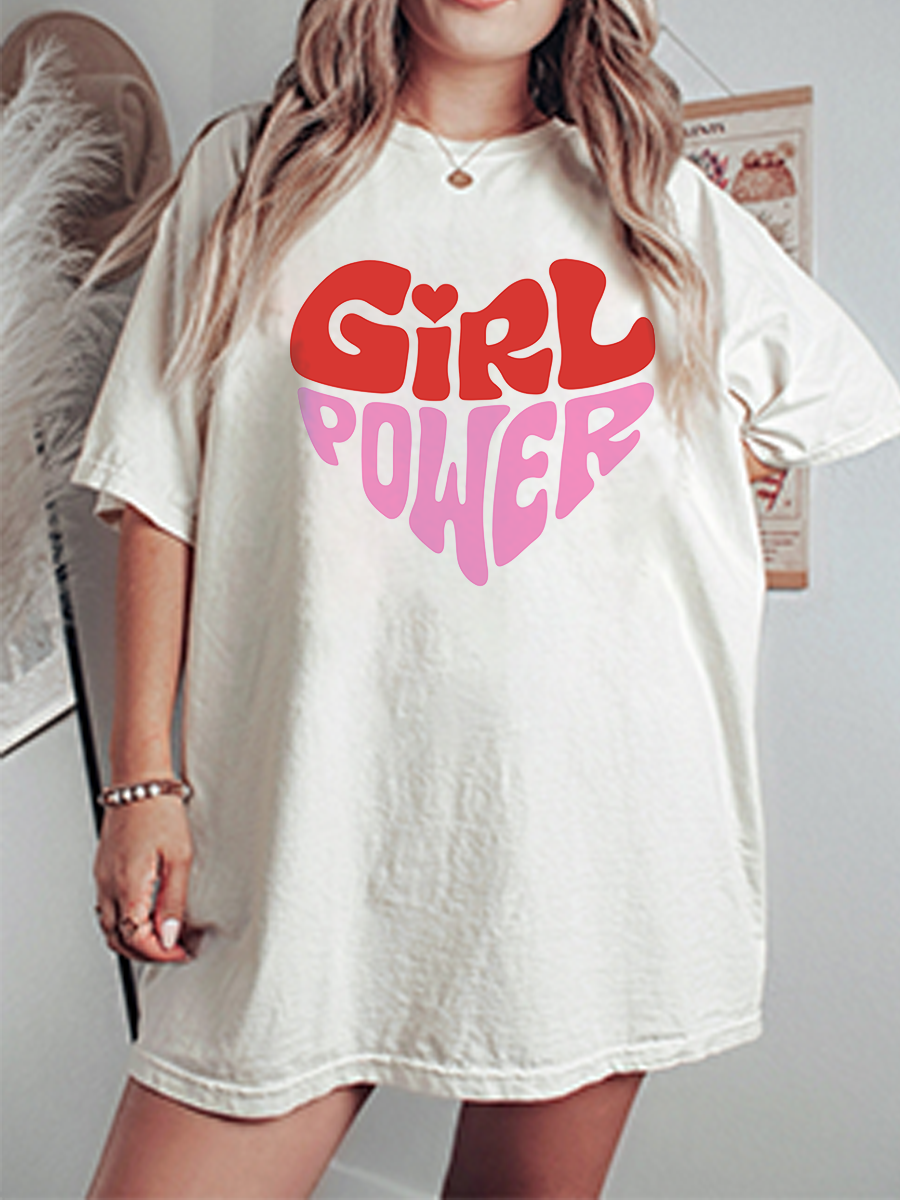 Vintage Girl Power Club Oversize Graphic Tee