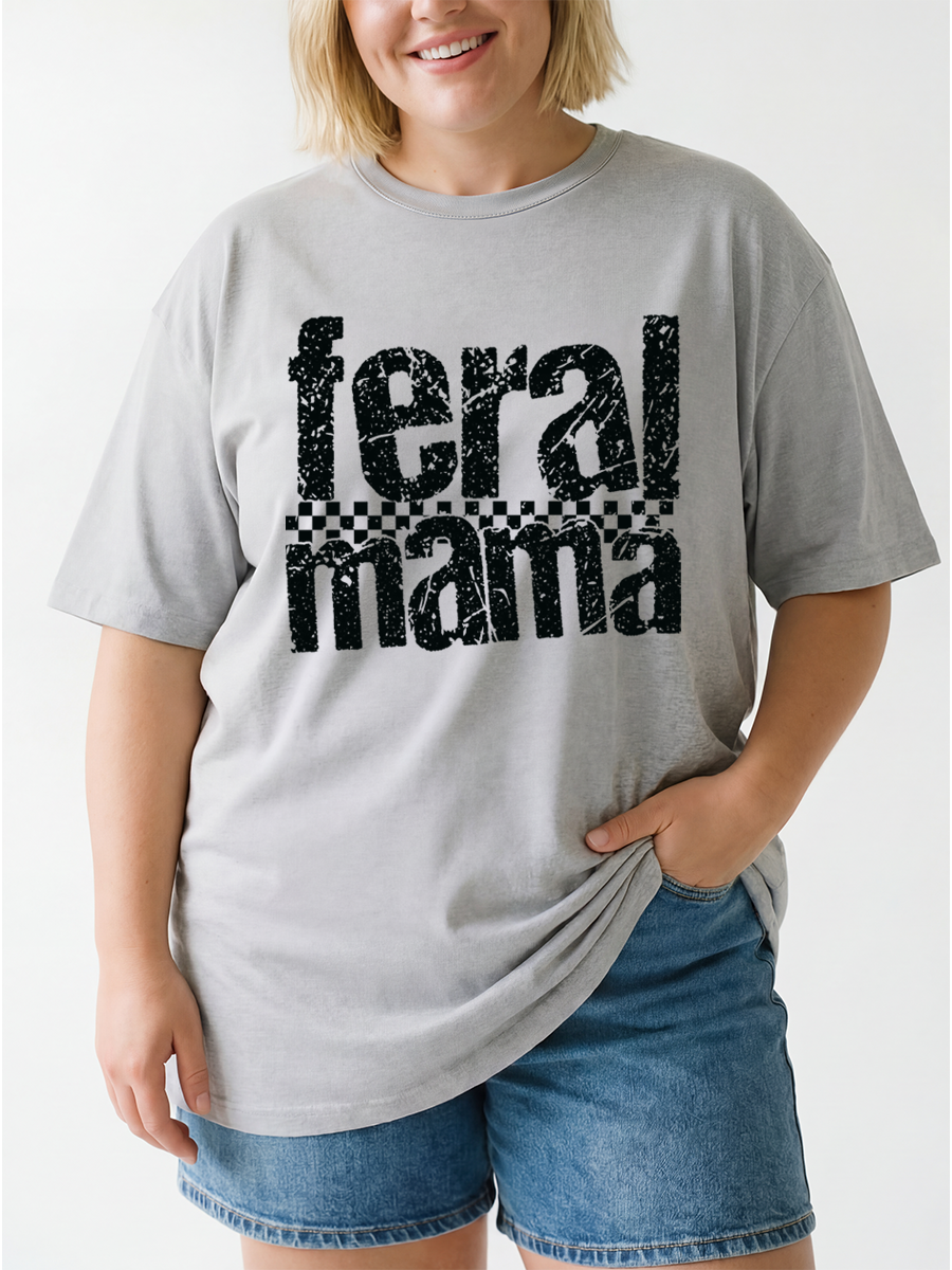 Vintage Feral Mama Oversize Graphic Tee