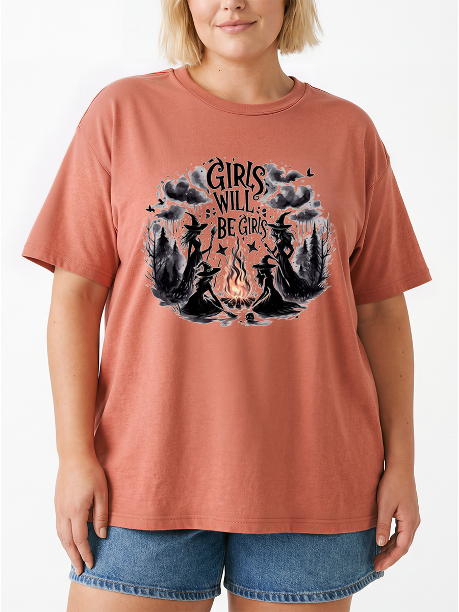 Vintage Girls Will Be Girls  Oversize Graphic Tee