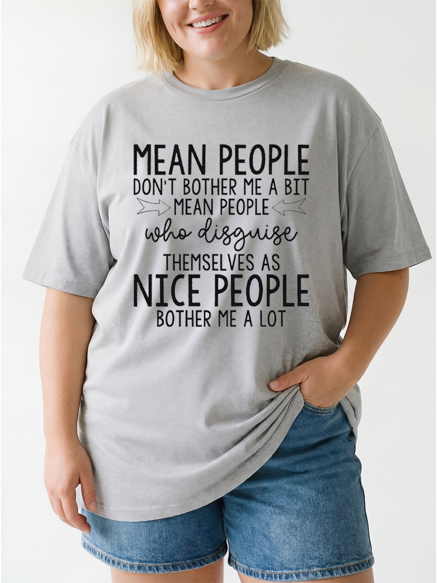 Vintage Mean People Oversize Graphic Tee