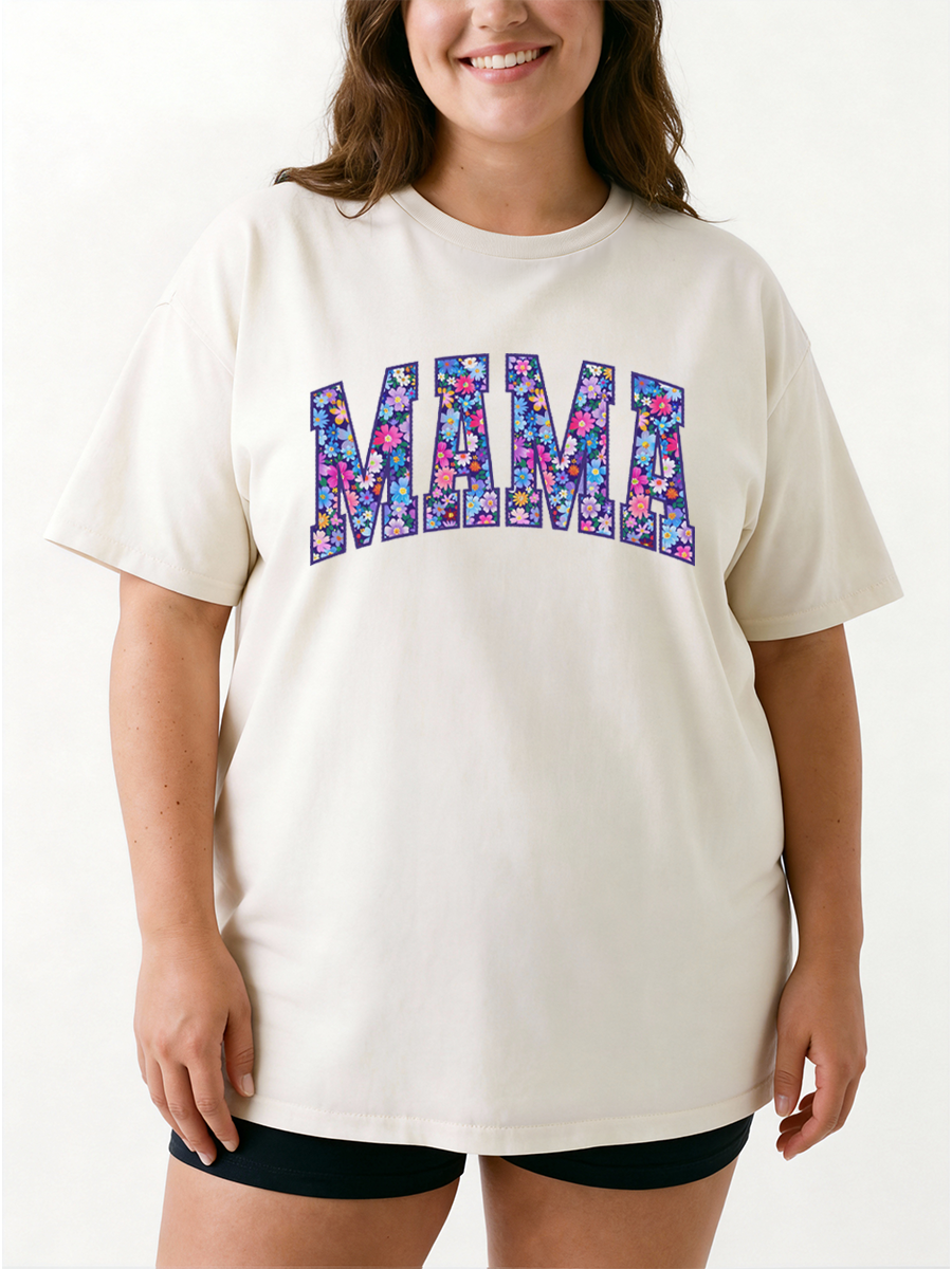 Vintage Floral Mom Oversize Graphic Tee