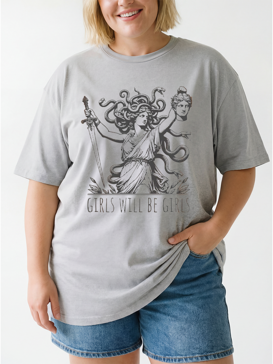 Vintage Girls Will Be Girls Oversize Graphic Tee