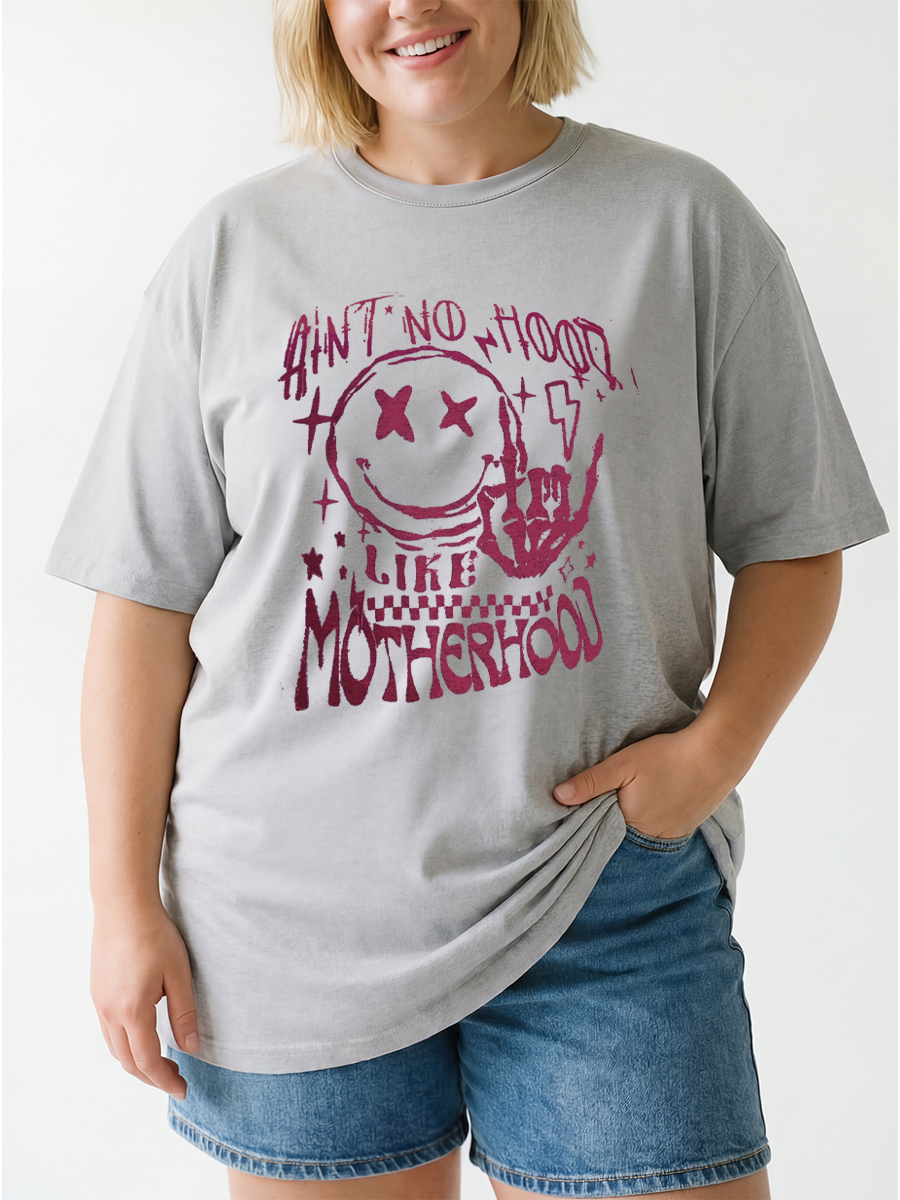 Vintage Ain'T No Hood Like Motherhood Oversize Graphic Tee