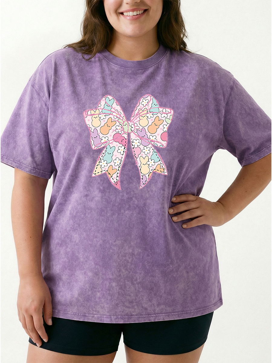 Vintage Easter Coquette Bow Washed T-Shirt