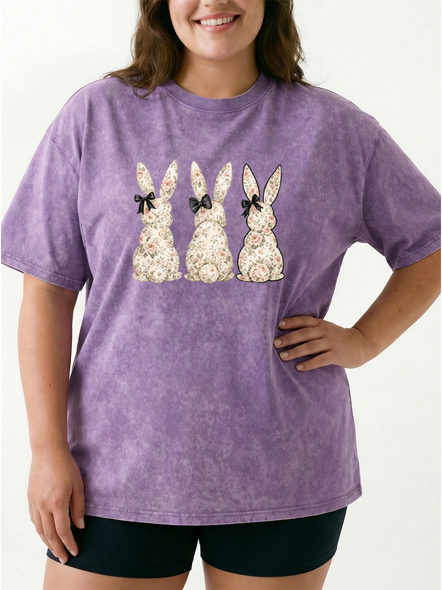 Vintage Coquette Bow Easter Washed T-Shirt