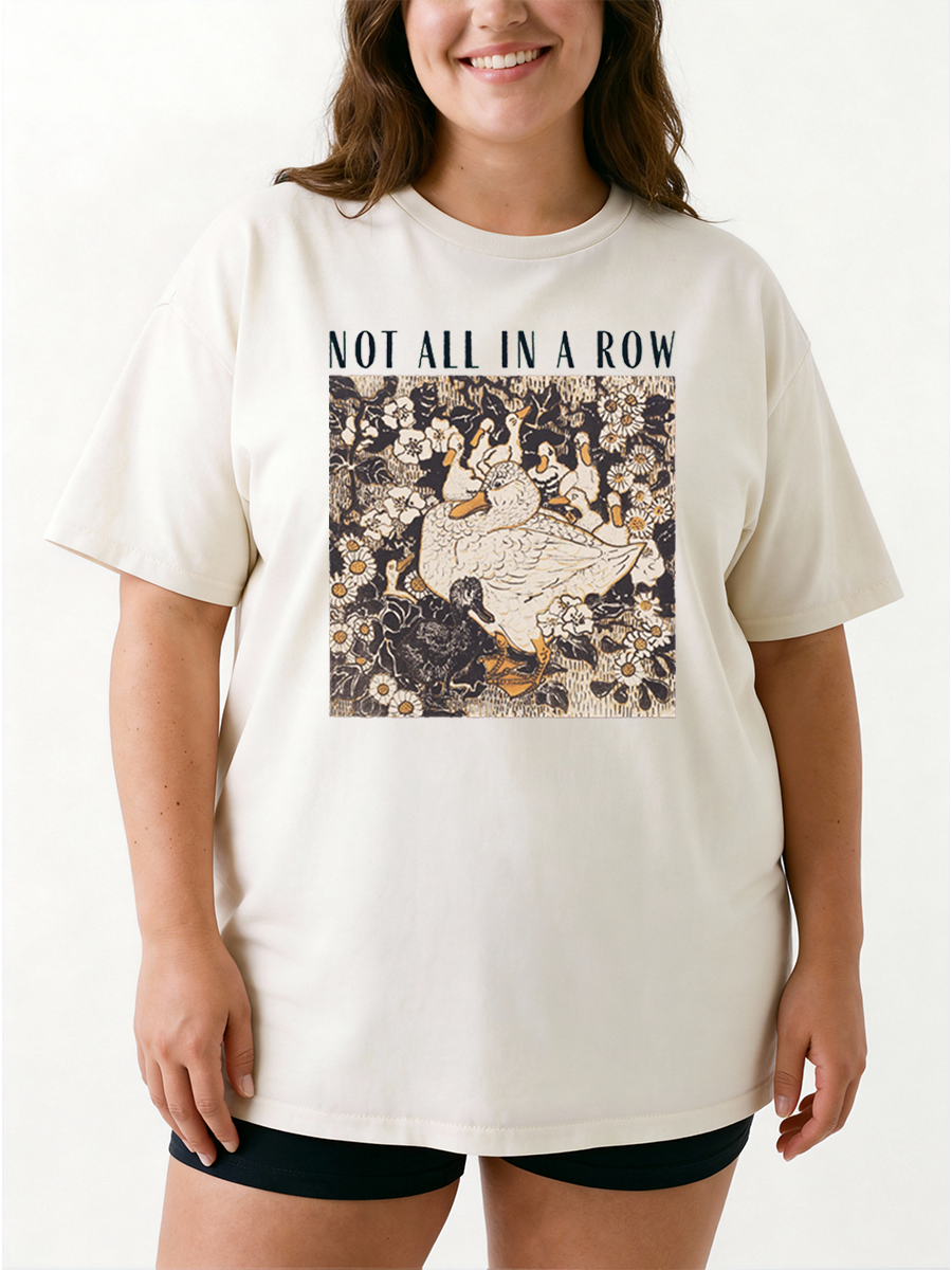 Vintage Not In A Row Homesteading Mama Duck Oversize Graphic Tee