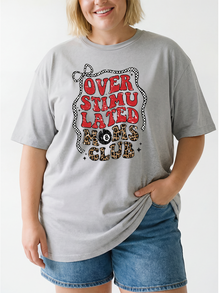 Vintage Overstimulated Moms Club Oversize Graphic Tee