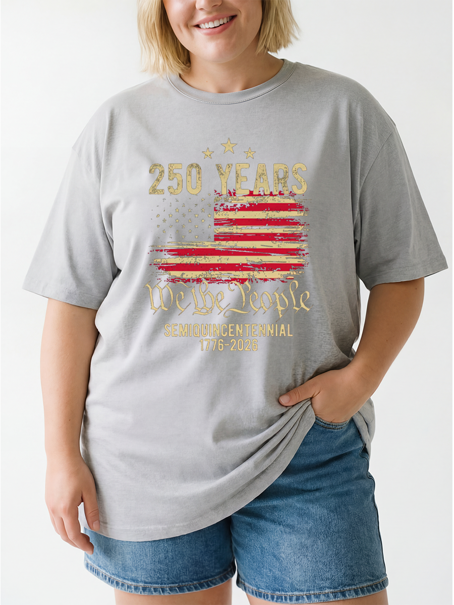 Vintage American Semiquincentennial 1776 2026 Oversize Graphic Tee