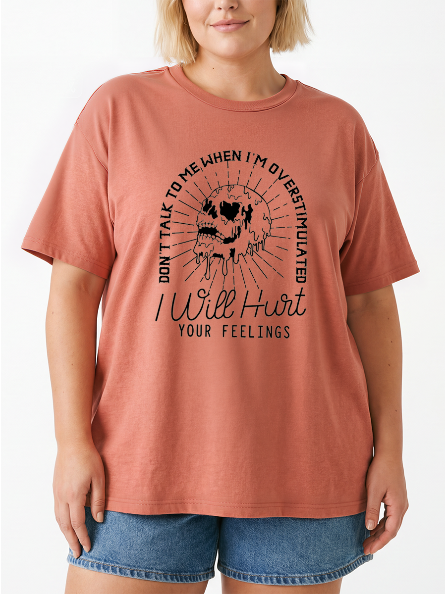 Vintage Don'T Talk To Me When I'M Overstimulated Oversize Graphic Tee