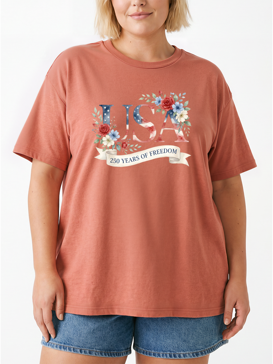 Vintage 1776–2026 Freedom Celebration Oversize Graphic Tee