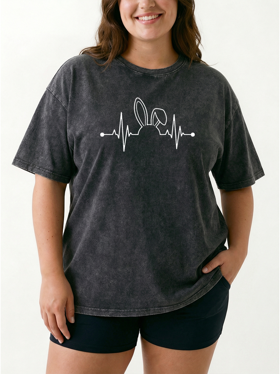 Vintage Rabbit Heartbeat Washed T-Shirt