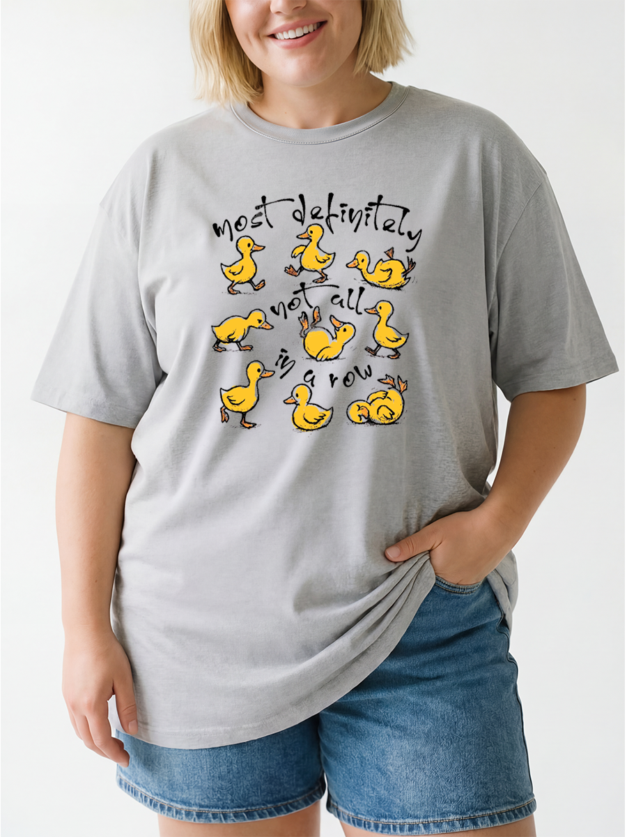 Vintage Funny Ducks Not All In A Row Oversize Graphic Tee