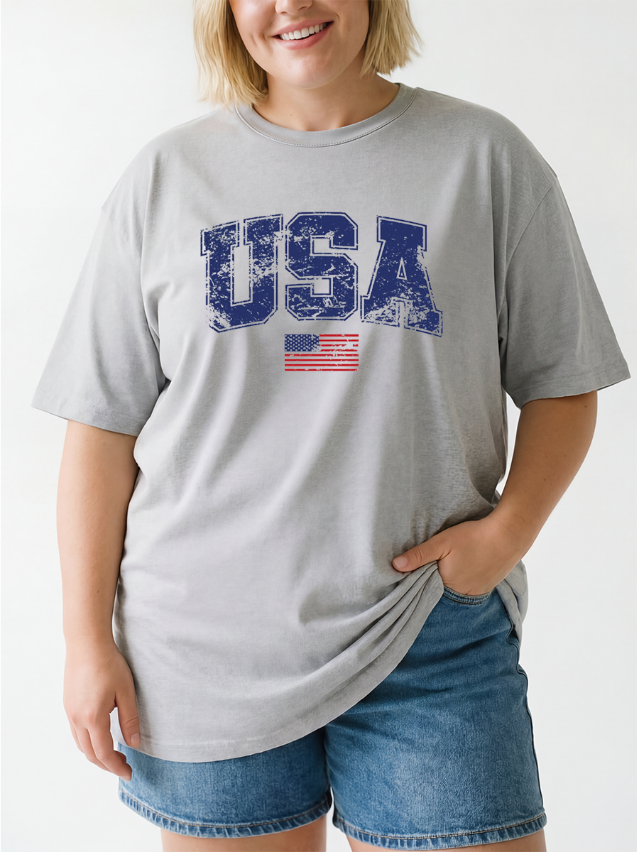 Vintage Retro Usa Oversize Graphic Tee