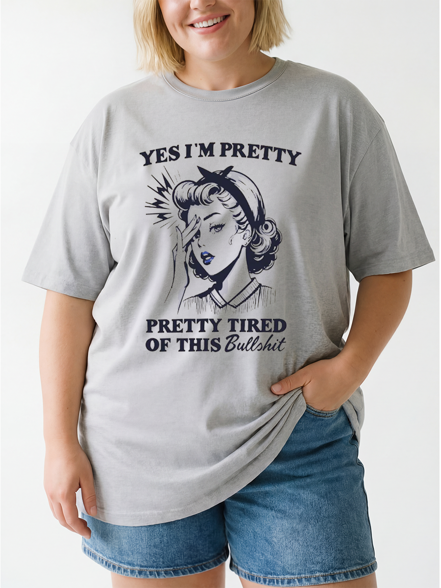 Vintage Tired Of This Bullshit Oversize Graphic Tee