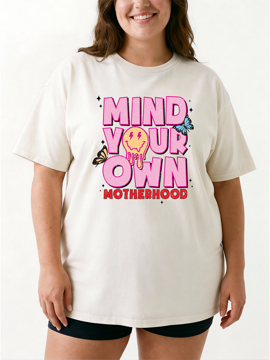 Vintage Mind Your Own Motherhood Oversize Graphic Tee