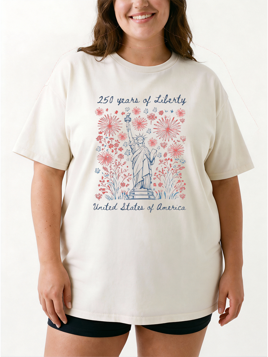 Vintage 250 Years Of Liberty Oversize Graphic Tee