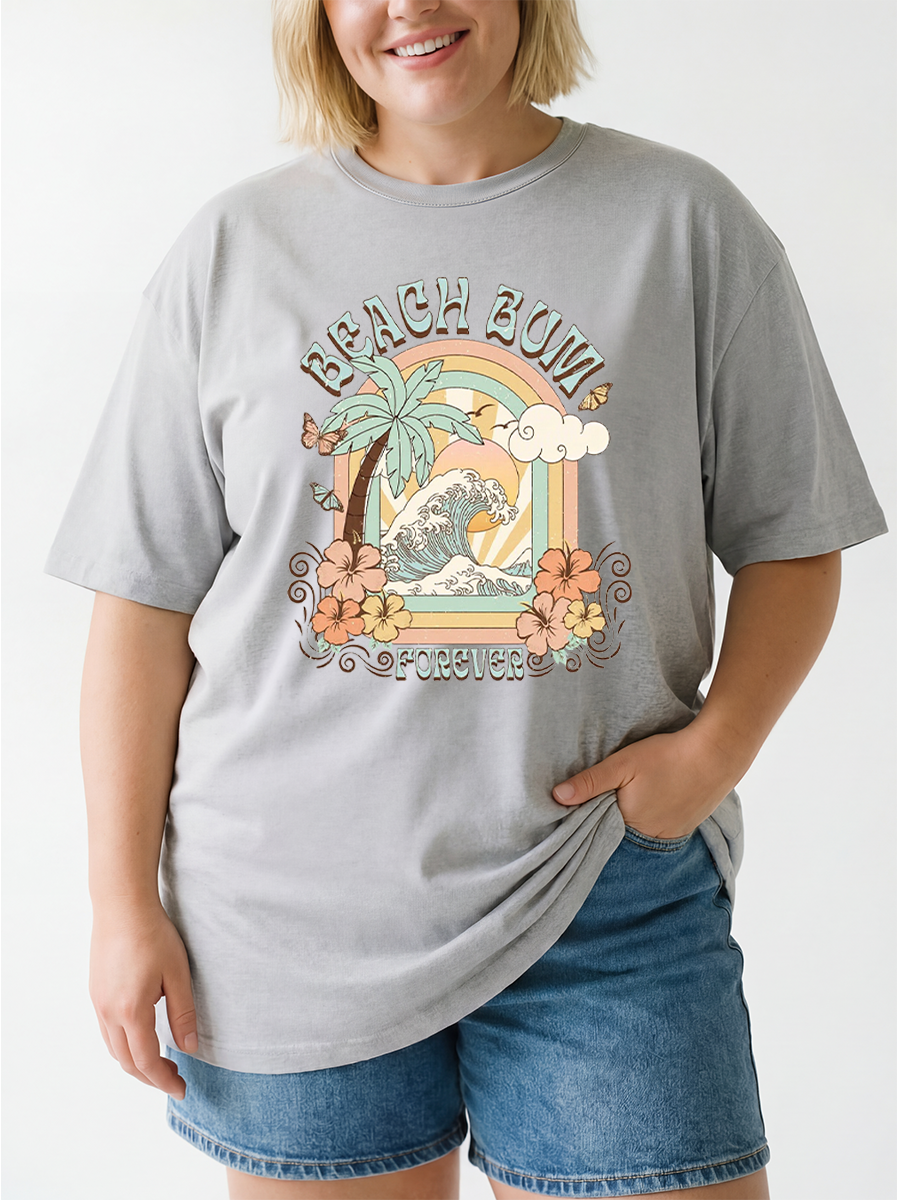 Vintage Beach Bum Oversize Graphic Tee
