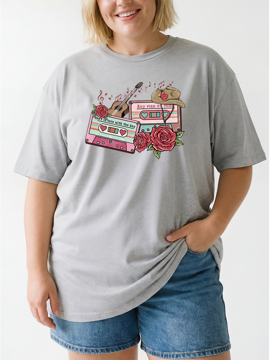 Vintage Music Mom Oversize Graphic Tee