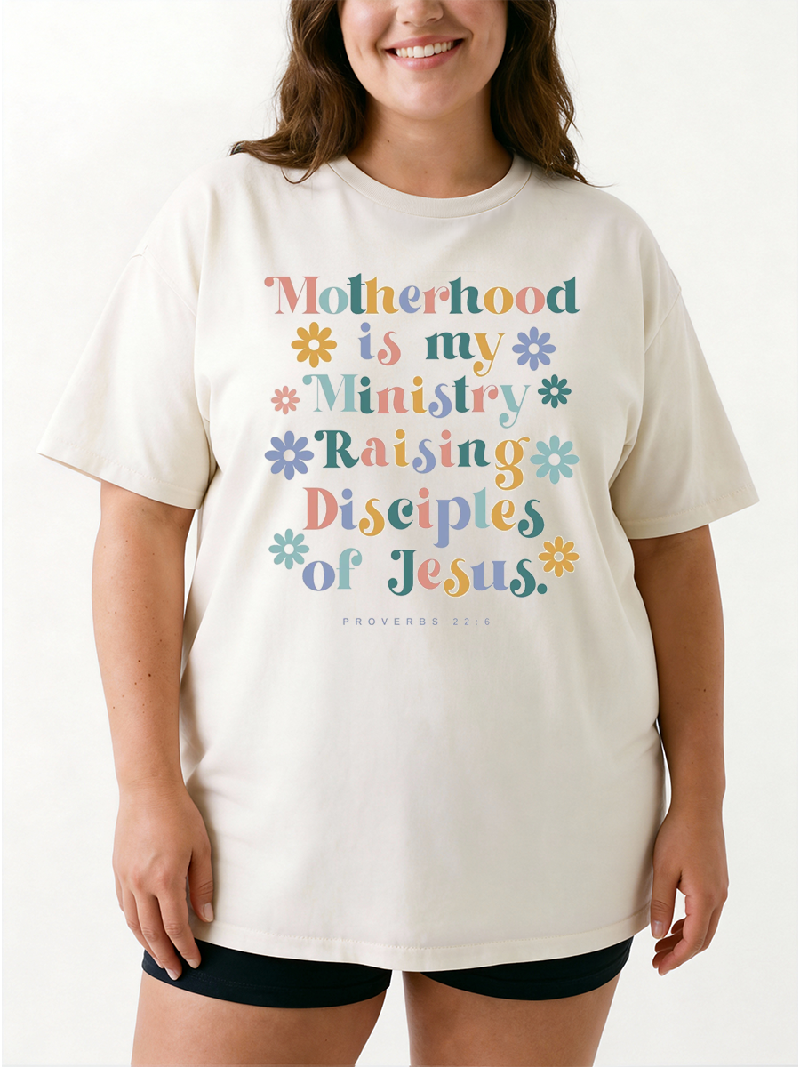 Vintage Faith Mom Oversize Graphic Tee