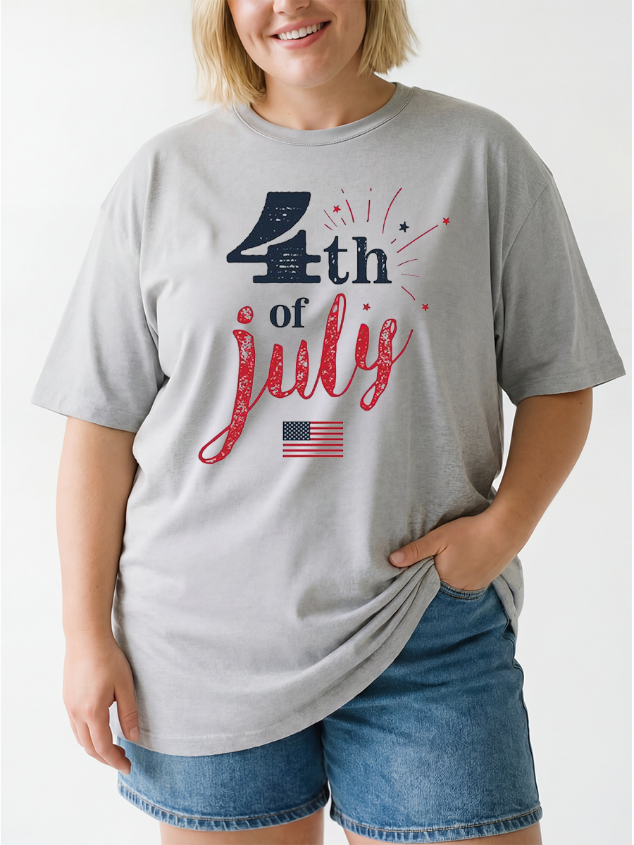 Vintage 4Th Of July Oversize Graphic Tee
