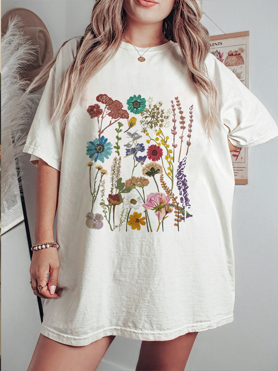 Vintage Pressed Flowers T-Shirt