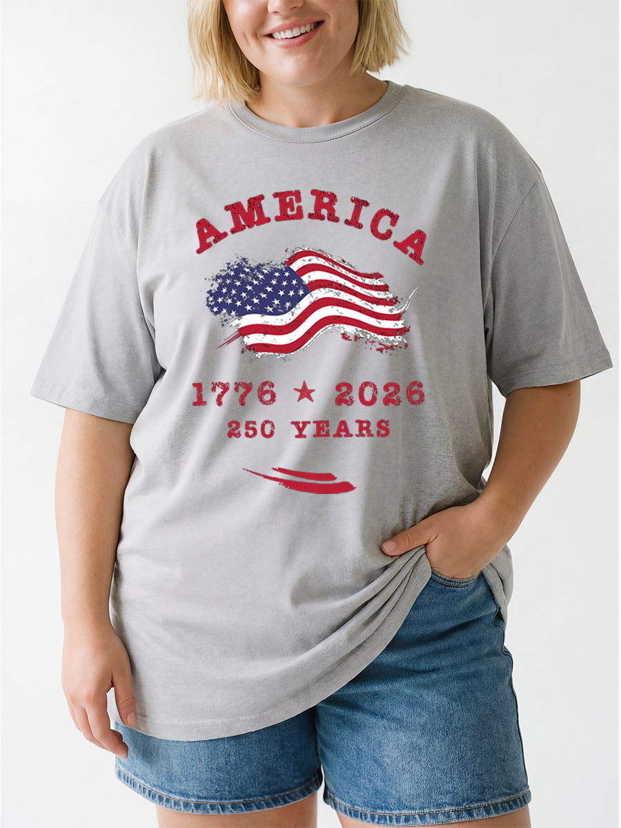 Vintage America  Anniversary 1776-2026 Oversize Graphic Tee