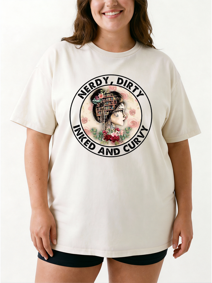 Vintage Inked And Curvy Oversize Graphic Tee