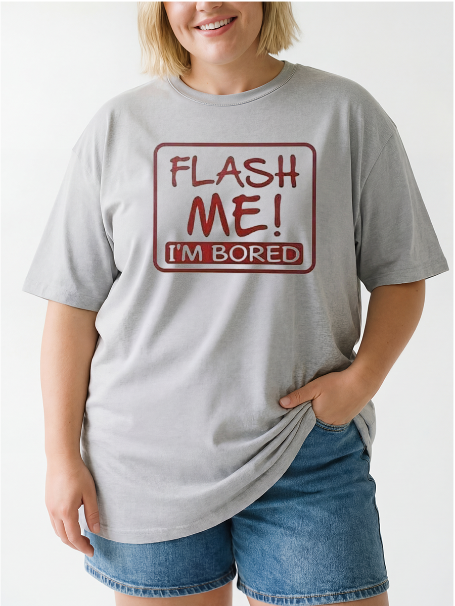Vintage Flash Me I'M Bored Oversize Graphic Tee