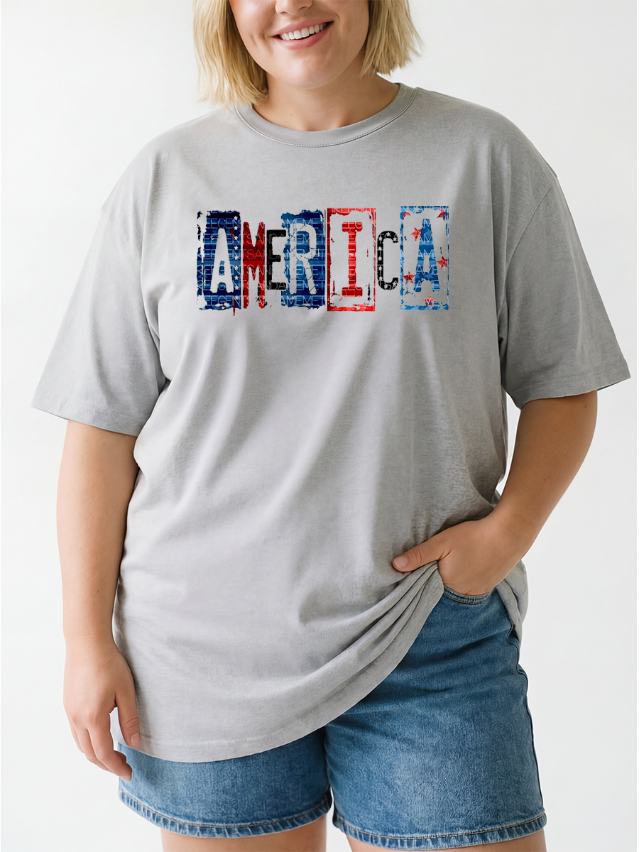 Vintage Stars & Stripes America Oversize Graphic Tee
