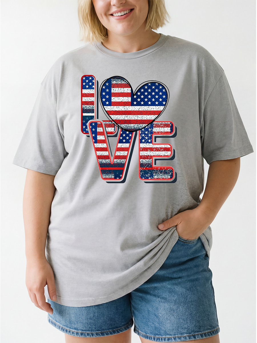 Vintage America Love Oversize Graphic Tee