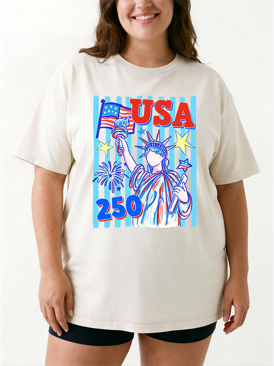 Vintage America 250 Years Oversize Graphic Tee