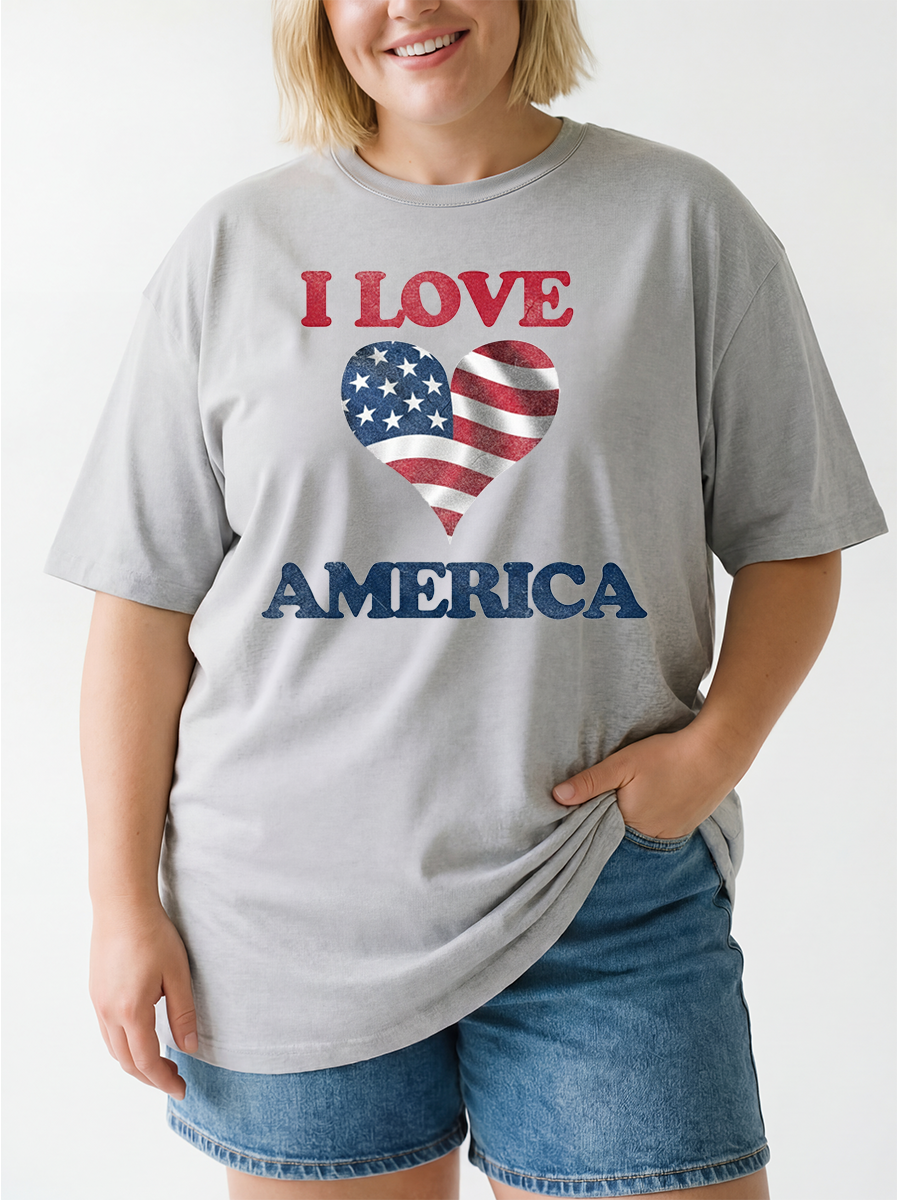 Vintage My Heart Is American Oversize Graphic Tee