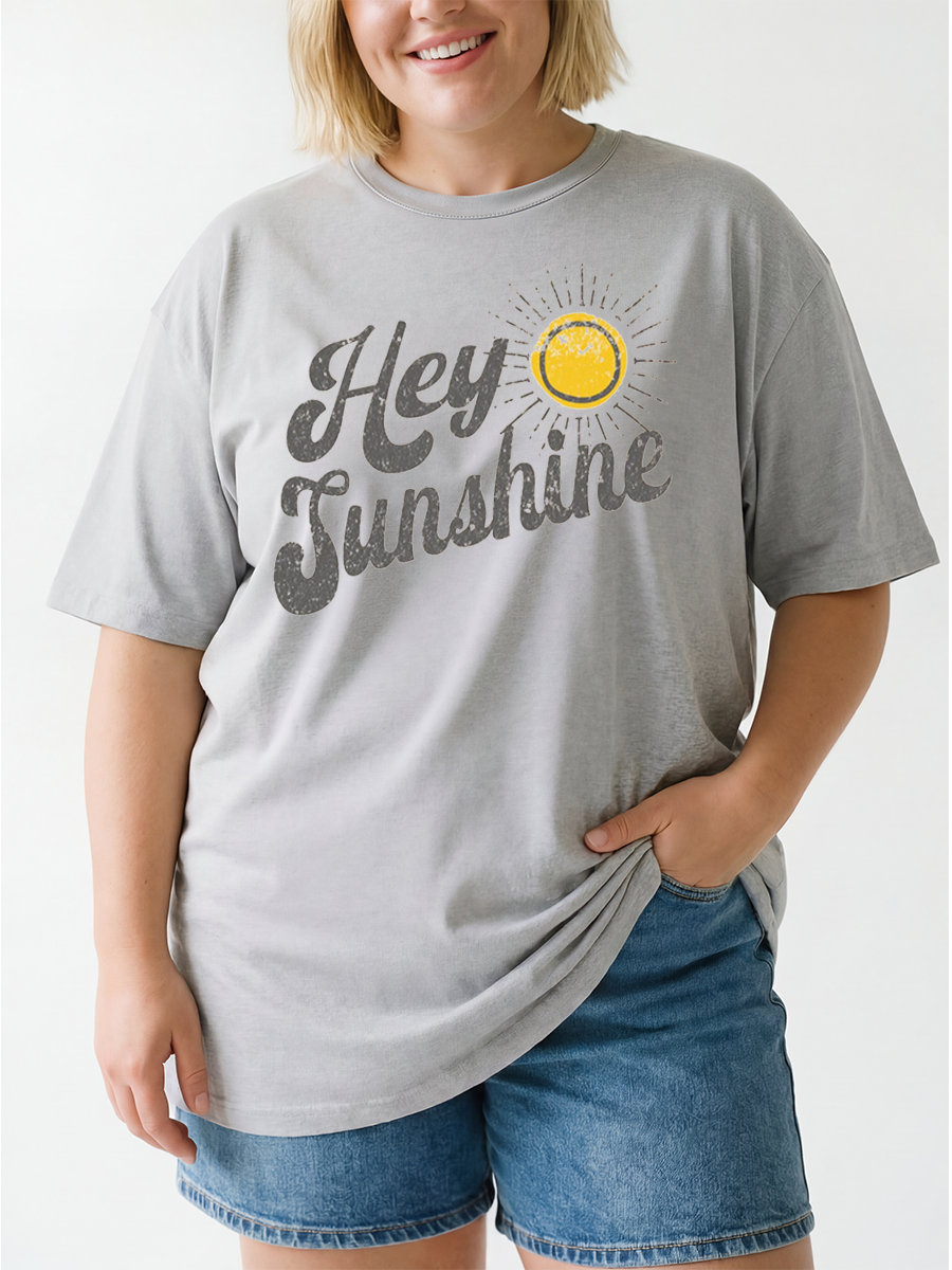 Vintage Hey Sunshine Oversize Graphic Tee