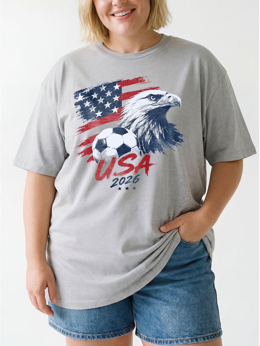 Vintage Usa Patriotic Sports Oversize Graphic Tee