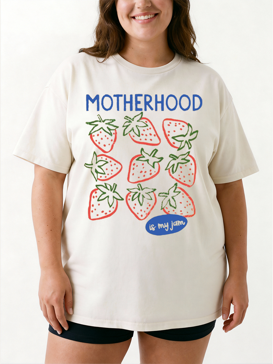 Vintage Motherhood Is My Jam Oversize Graphic Tee