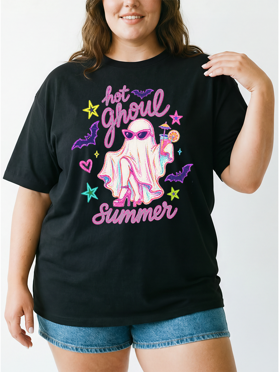 Vintage Hot Ghoul Summerween Oversize Graphic Tee