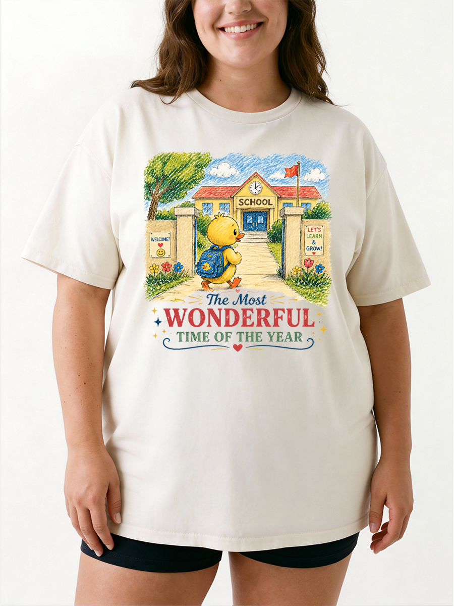 Vintage The Most Wonderful Time Of The Year Oversize Graphic Tee