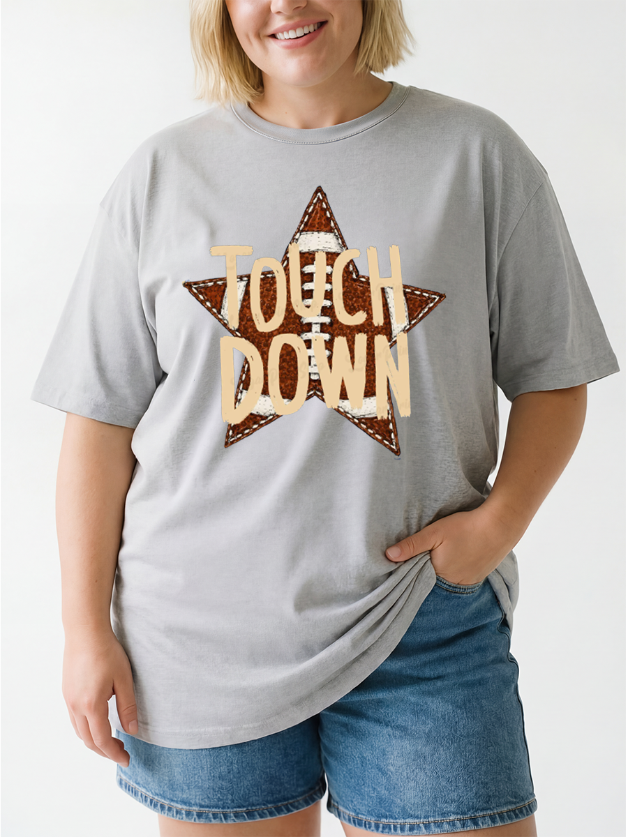 Vintage Touchdown Football Season For Mom Oversize Graphic Tee