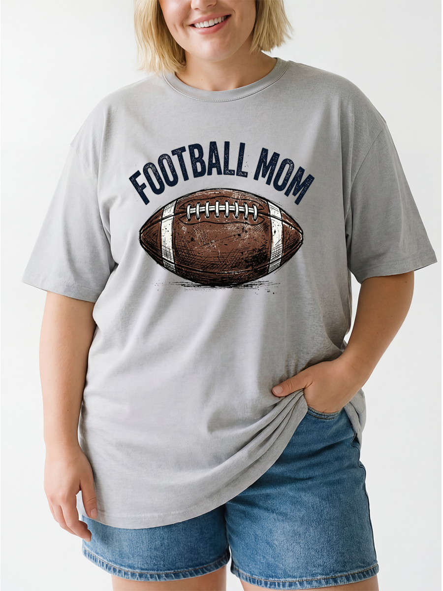 Vintage Football Mom Oversize Graphic Tee