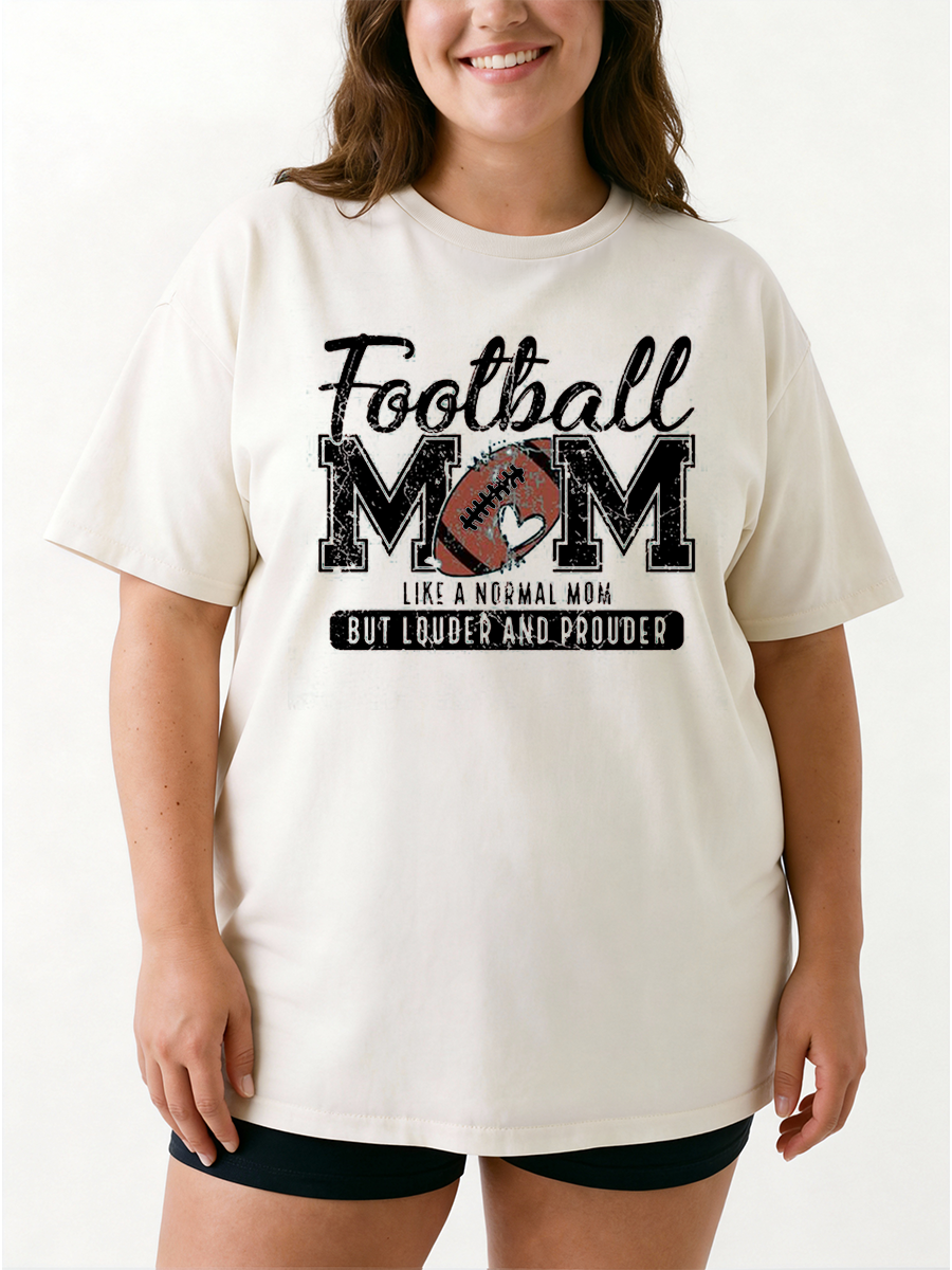 Vintage Football Mom Oversize Graphic Tee