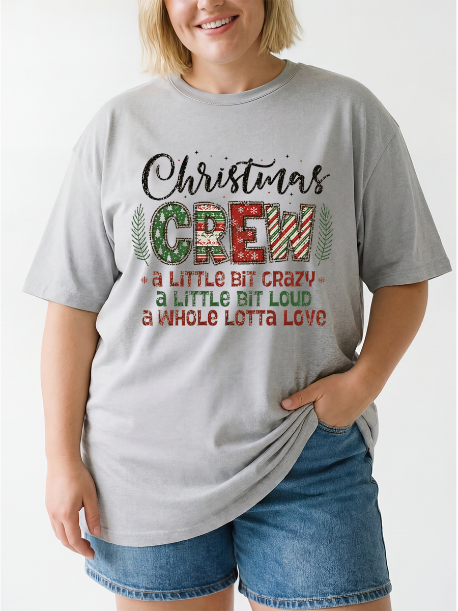 Vintage Christmas Crew Oversize Graphic Tee